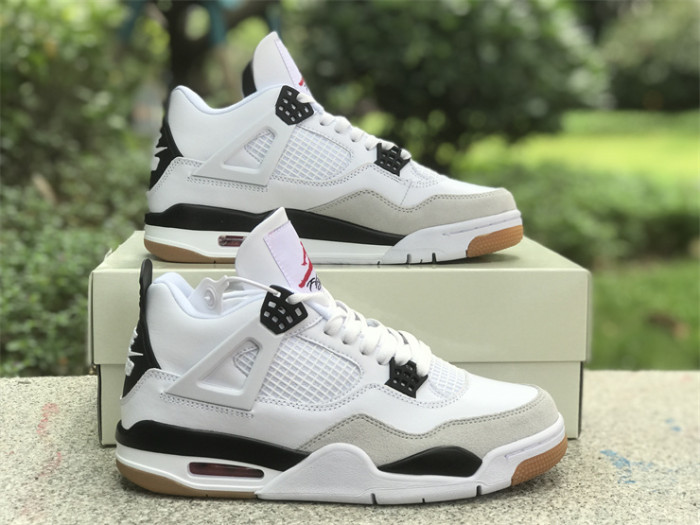 Authentic Nike SB x Air Jordan 4 White Black