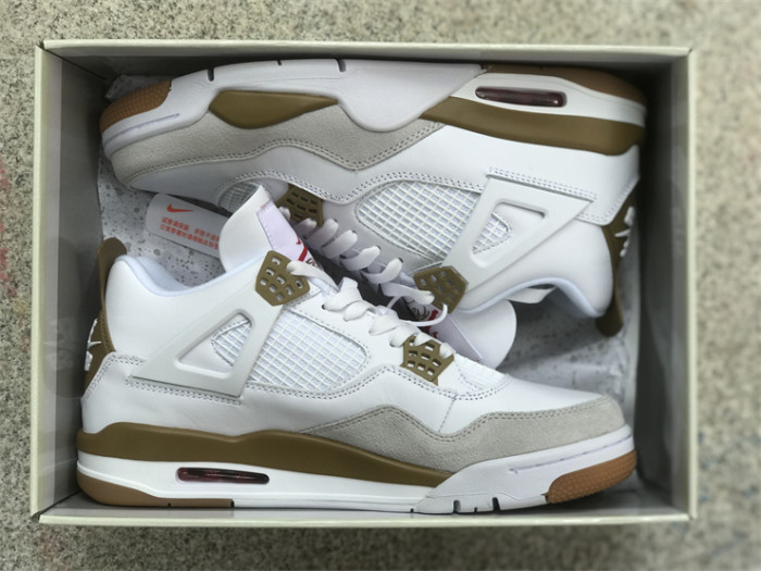 Authentic Nike SB x Air Jordan 4 White Camel