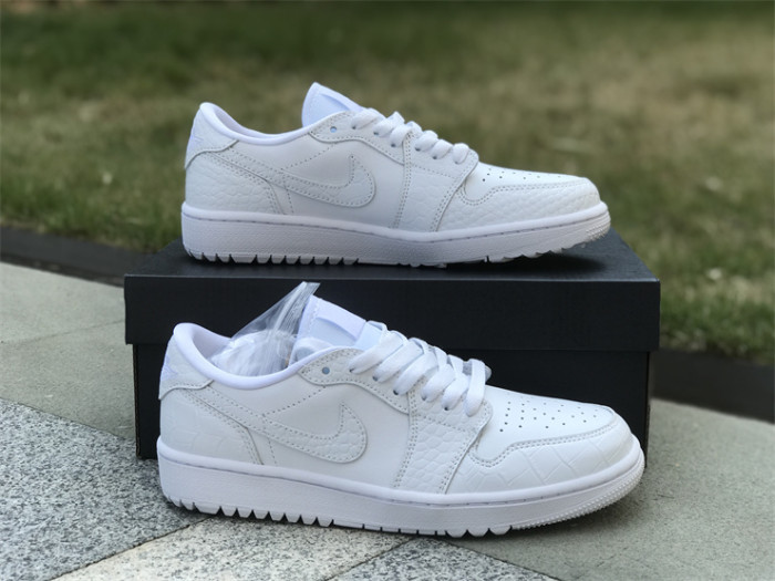 Authentic Air Jordan 1 Low Golf “White Croc”