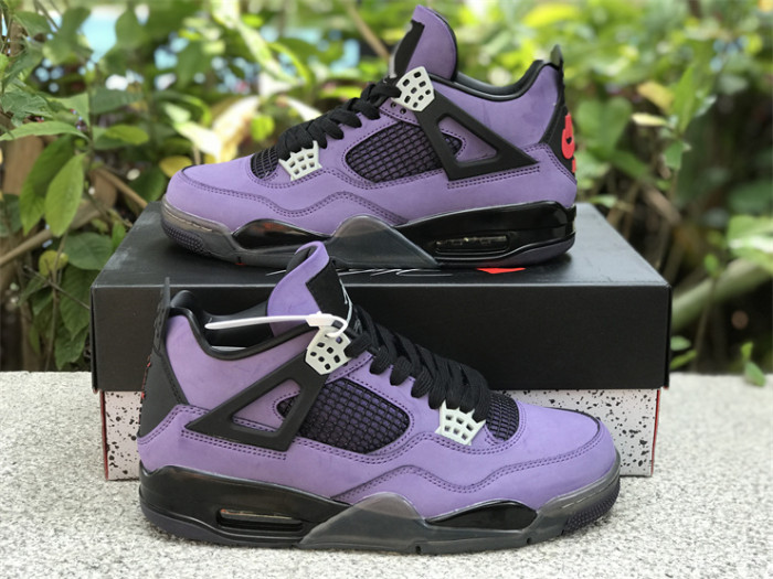 Authentic Travis Scott x Air Jordan 4 Retro Purple Custom