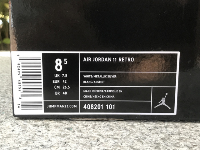Authentic Air Jordan 11 Retro Silver Anniversary 25th