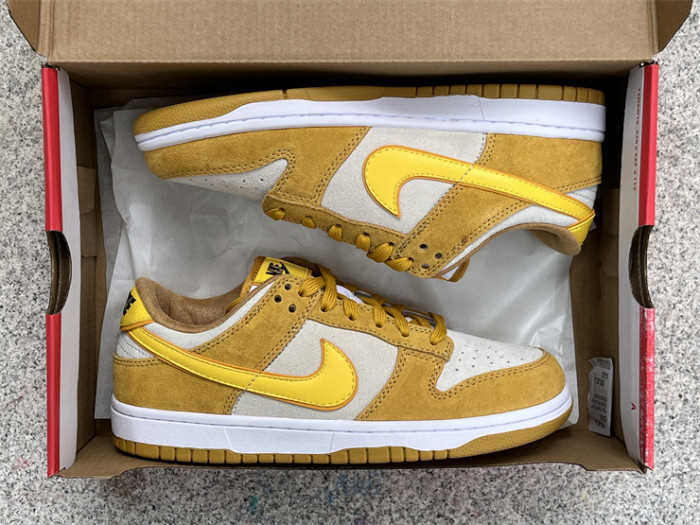 Authentic Nike Dunk Low “Gold Suede”