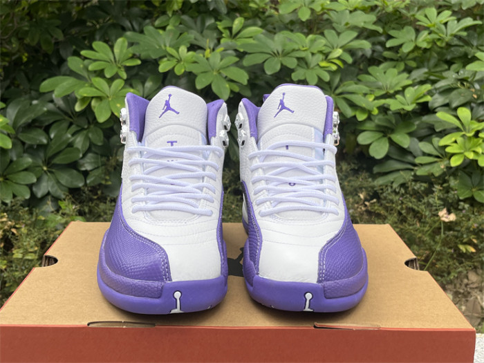 Authentic Air Jordan 12 White Purple