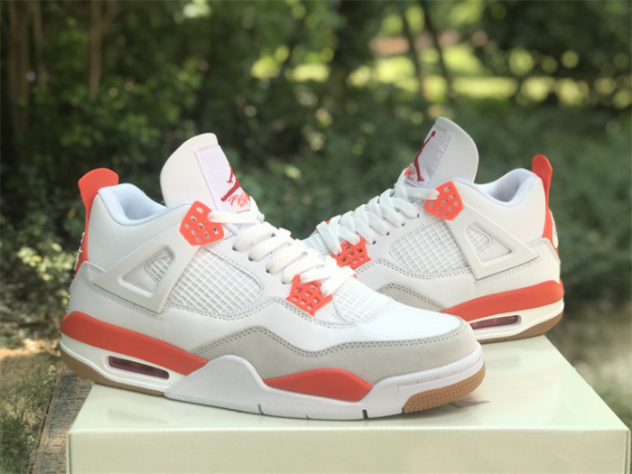 Authentic Nike SB x Air Jordan 4 White Orange