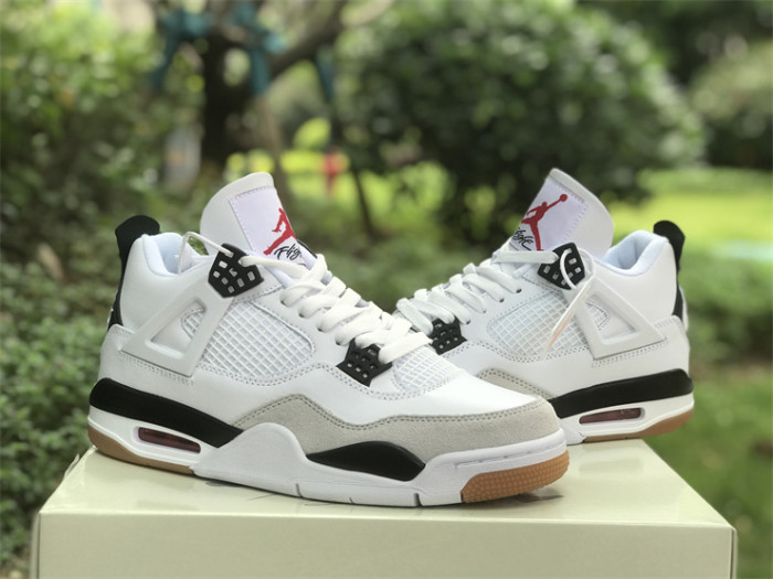 Authentic Nike SB x Air Jordan 4 White Black