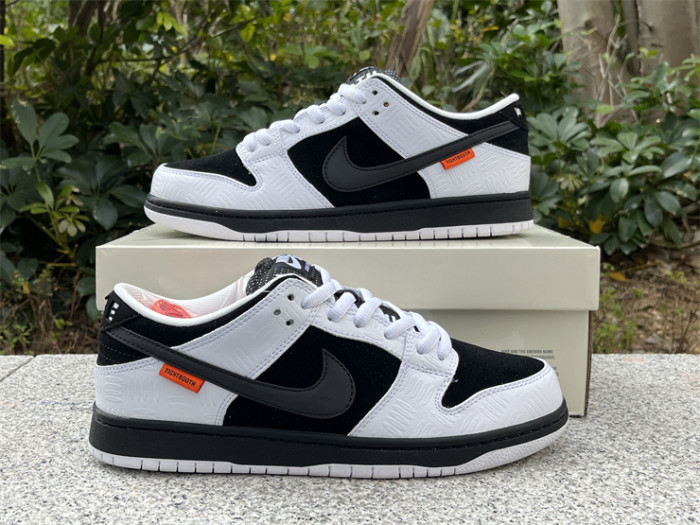 Authentic TIGHTBOOTH x Nike SB Dunk Low Pro Black and White