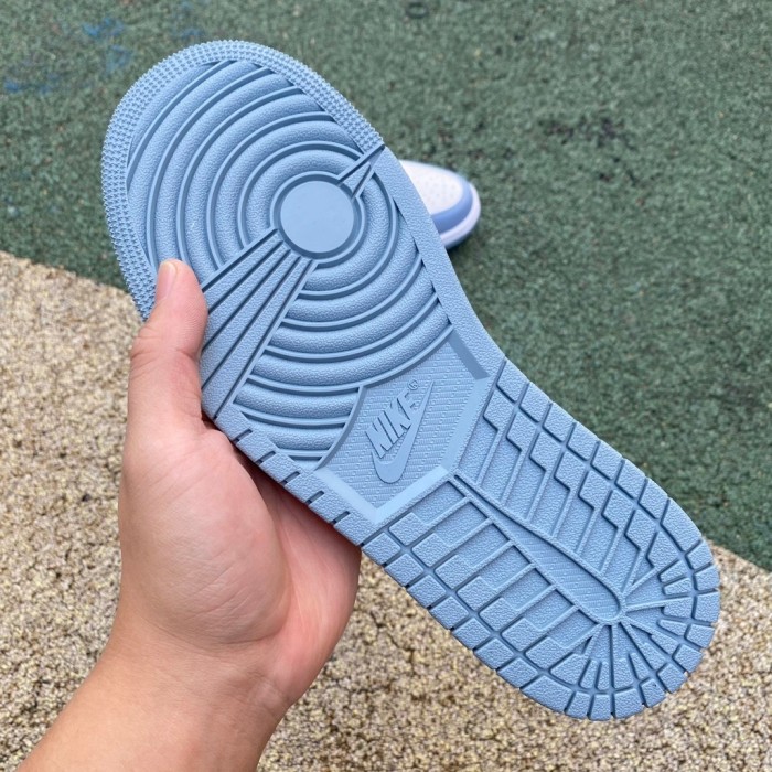 Authentic Air Jordan 1 Mid Two Tone Blue Women