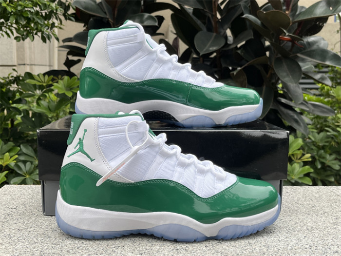 Authentic Air Jordan 11 White Green