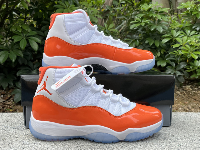 Authentic Air Jordan 11 White Orange