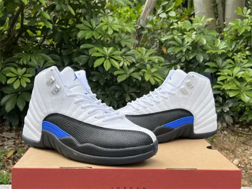Authentic Air Jordan 12 Black White Blue
