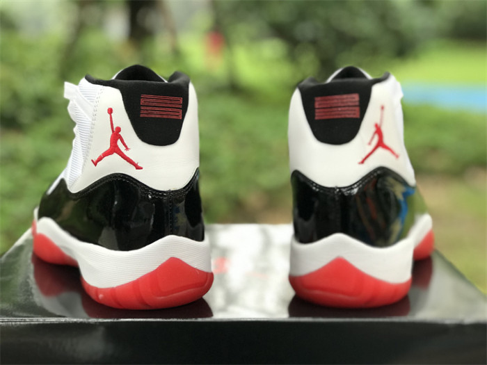 Authentic Air Jordan 11 White Black Red