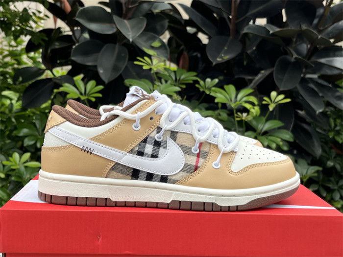 Authentic Nike Dunk Low Custom Brown Burberry