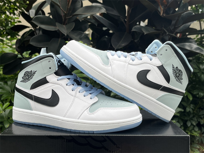 Authentic Air Jordan 1 Mid Ice Blue