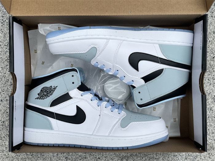 Authentic Air Jordan 1 Mid Ice Blue