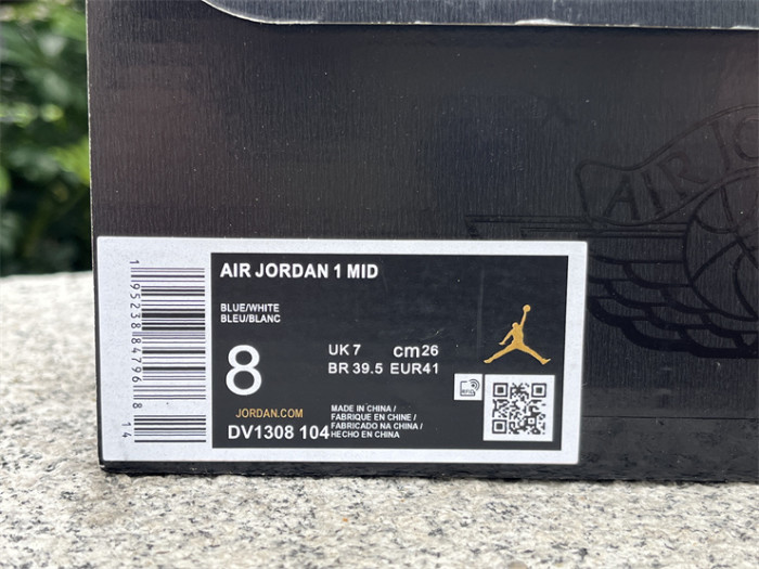 Authentic Air Jordan 1 Mid Ice Blue