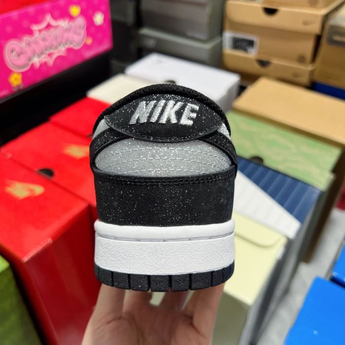 Authentic Nike Dunk Black Grey Glitter Shoes