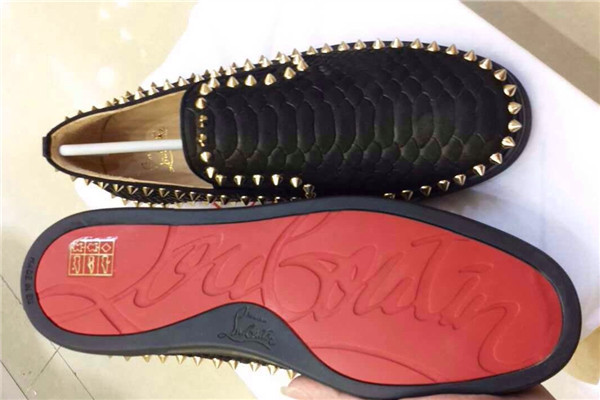 Super Max Perfect Christian Louboutin Pik Boat Men's Flat Black(with receipt)