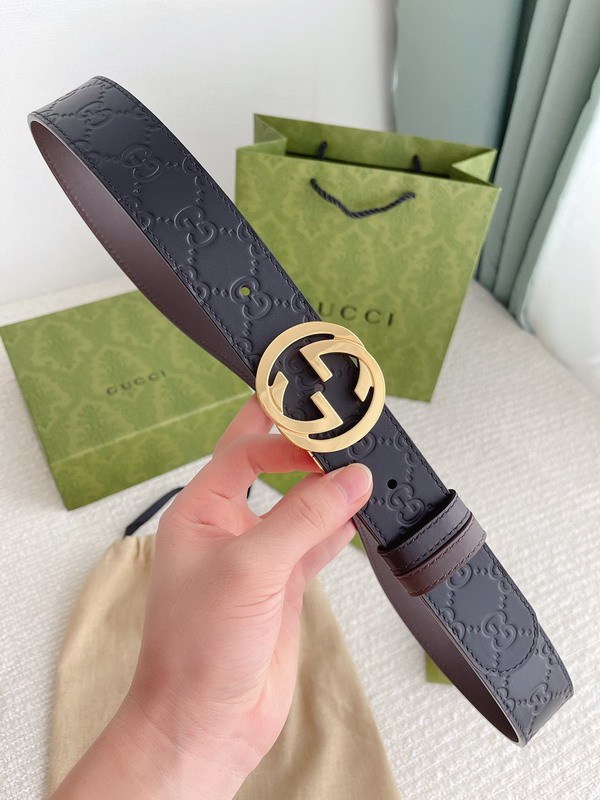 Super Perfect Quality G Belts(100% Genuine Leather,steel Buckle)-4490