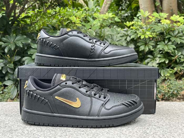 Authentic Air Jordan 1 Low Method of Make Black