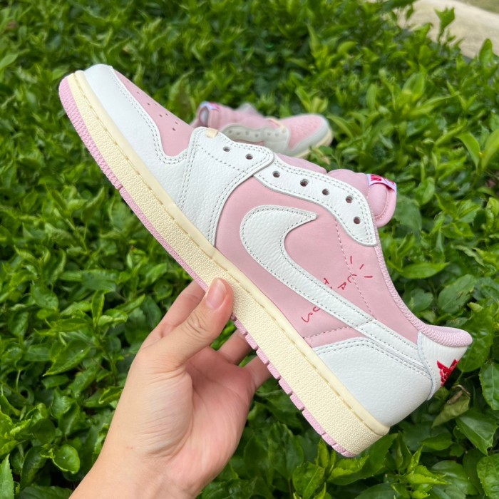 Authentic Travis Scott x Air Jordan 1 Low OG Shy Pink