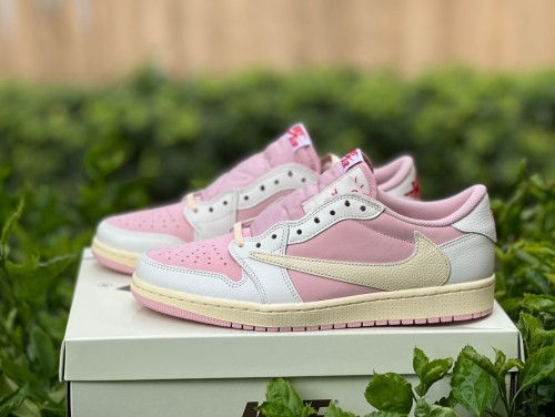 Authentic Travis Scott x Air Jordan 1 Low OG Shy Pink