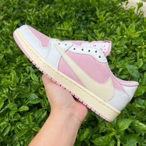 Authentic Travis Scott x Air Jordan 1 Low OG Shy Pink