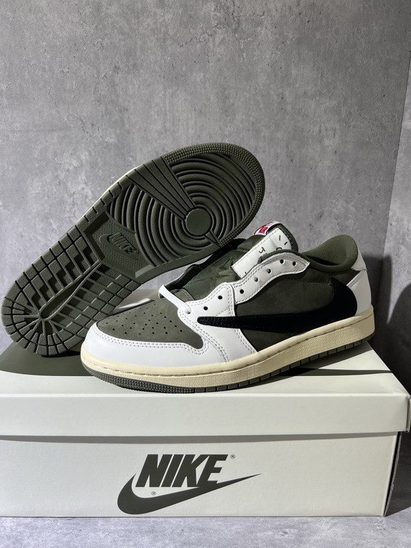 Authentic Travis Scott x Air Jordan 1 Low “Medium Olive”