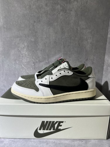 Authentic Travis Scott x Air Jordan 1 Low “Medium Olive”