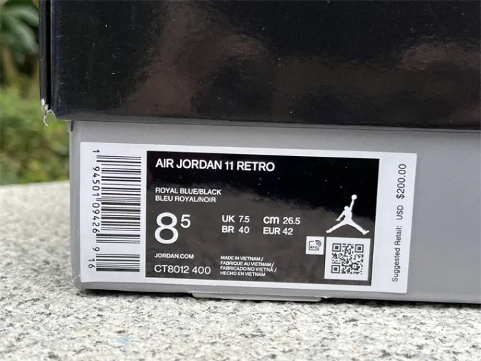Authentic Air Jordan 11 Royal Blue Black