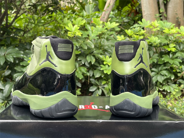 Authentic Air Jordan 11 Army Green Black