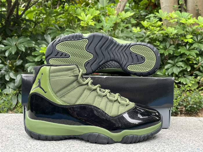 Authentic Air Jordan 11 Army Green Black
