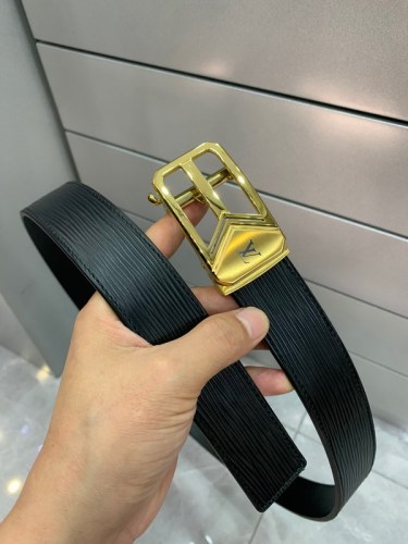 Super Perfect Quality LV Belts(100% Genuine Leather Steel Buckle)-4550