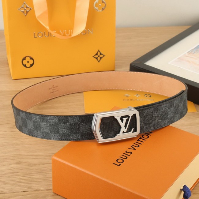 Super Perfect Quality LV Belts(100% Genuine Leather Steel Buckle)-4559