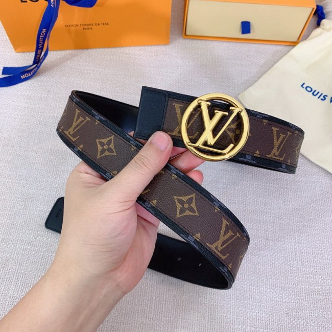Super Perfect Quality LV Belts(100% Genuine Leather Steel Buckle)-4555