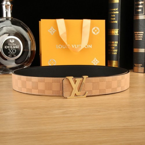 Super Perfect Quality LV Belts(100% Genuine Leather Steel Buckle)-4527