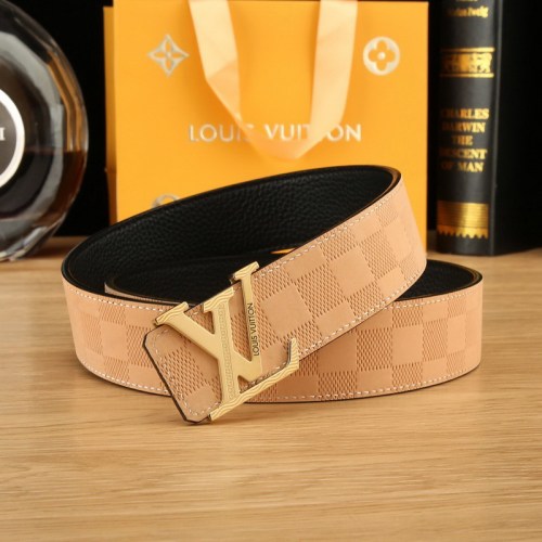 Super Perfect Quality LV Belts(100% Genuine Leather Steel Buckle)-4526