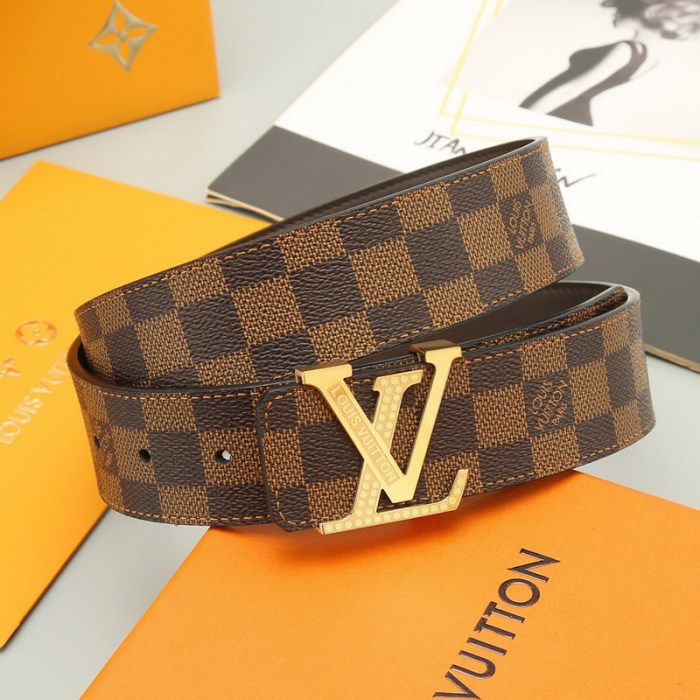 Super Perfect Quality LV Belts(100% Genuine Leather Steel Buckle)-4545