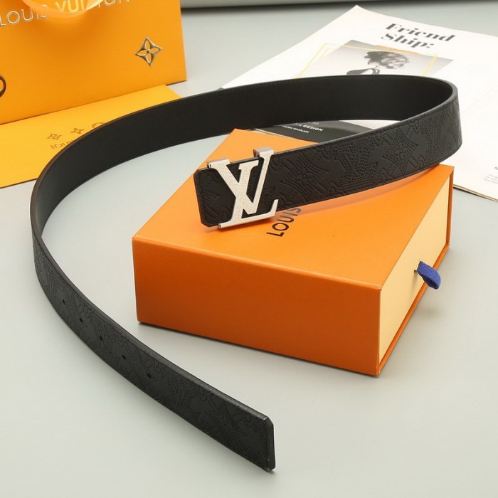 Super Perfect Quality LV Belts(100% Genuine Leather Steel Buckle)-4539