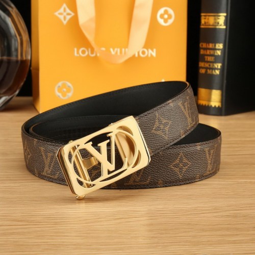 Super Perfect Quality LV Belts(100% Genuine Leather Steel Buckle)-4519