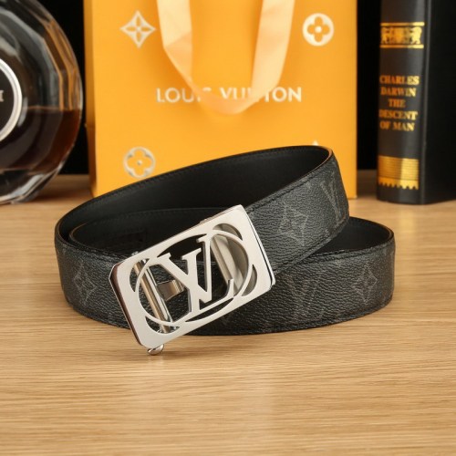 Super Perfect Quality LV Belts(100% Genuine Leather Steel Buckle)-4518