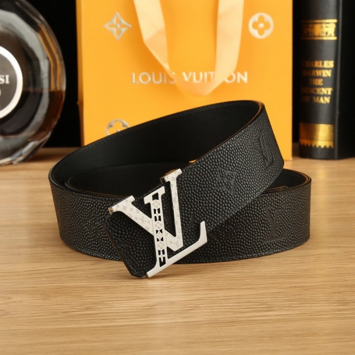 Super Perfect Quality LV Belts(100% Genuine Leather Steel Buckle)-4530