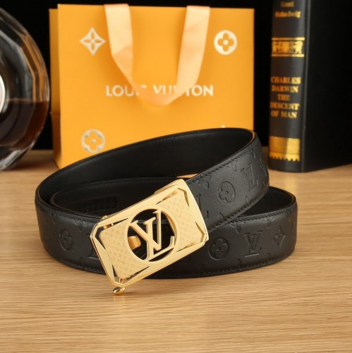 Super Perfect Quality LV Belts(100% Genuine Leather Steel Buckle)-4517