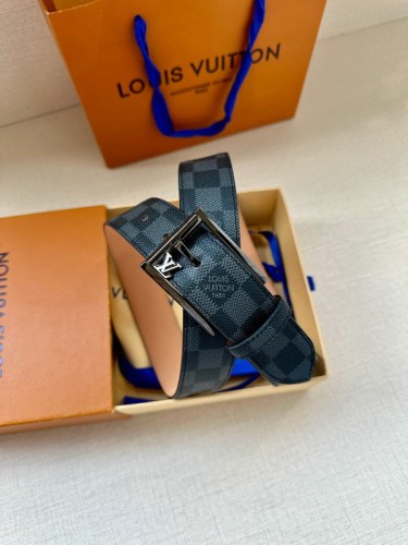 Super Perfect Quality LV Belts(100% Genuine Leather Steel Buckle)-4552