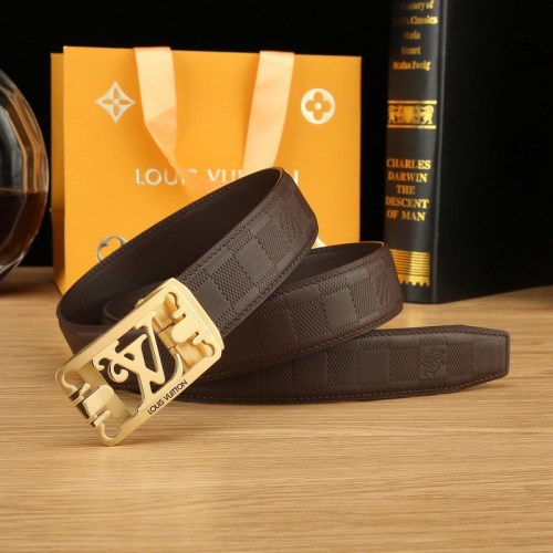 Super Perfect Quality LV Belts(100% Genuine Leather Steel Buckle)-4521