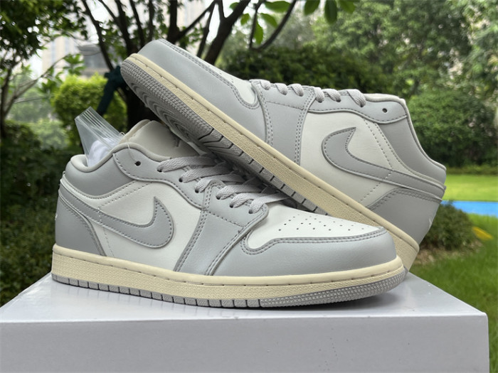 Authentic Air Jordan 1 Low Light Grey