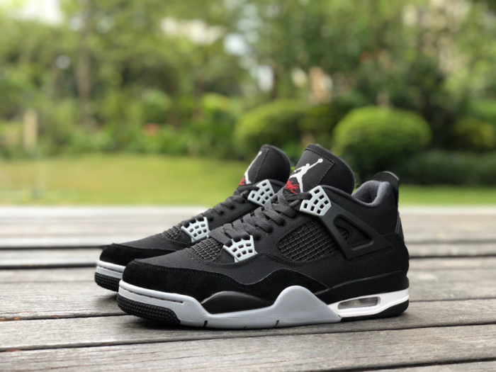 Authentic Air Jordan 4 “Black Canvas” GS