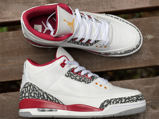 Authentic Air Jordan 3 Retro Cardinal Red GS