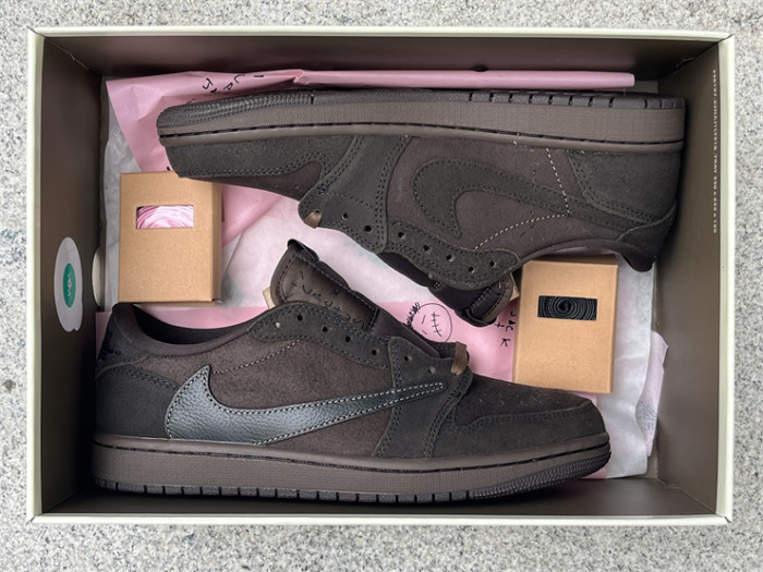 Authentic Travis Scott x Air Jordan 1 Low OG “Velvet Brown”