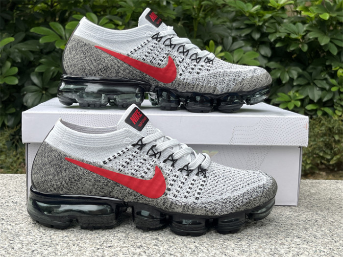 Authentic Nike Air VaporMax Platinum Red Black