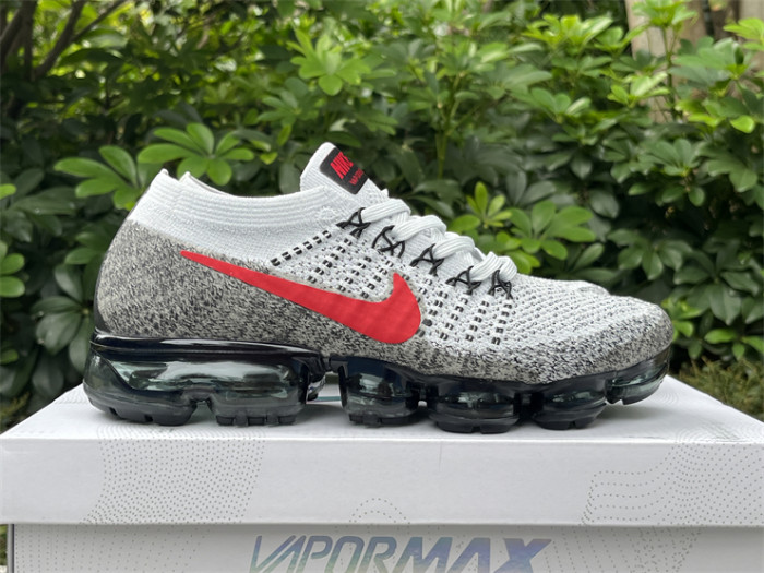 Authentic Nike Air VaporMax Platinum Red Black